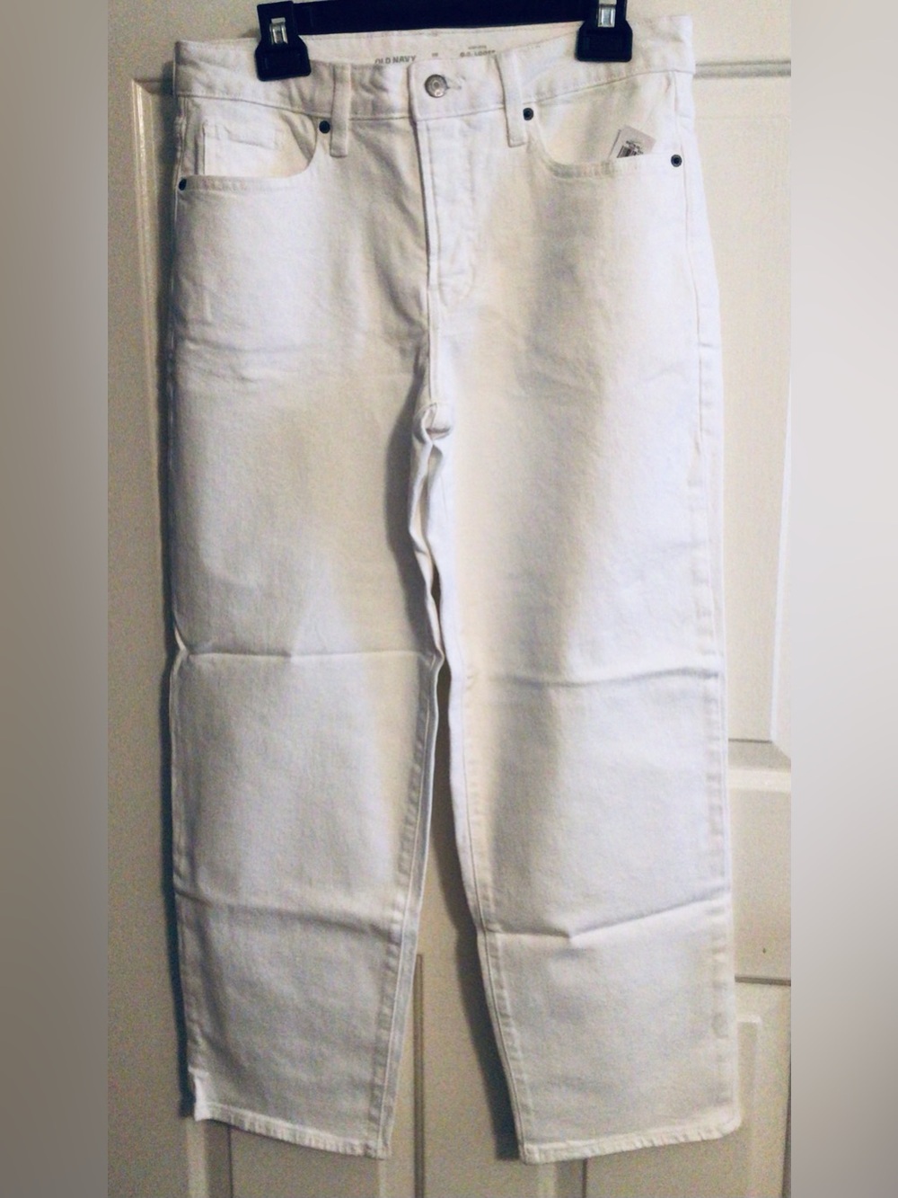 NEW Old Navy OG Loose High Rise White Jeans Women’s Size 10 Short NEW W/TAGS